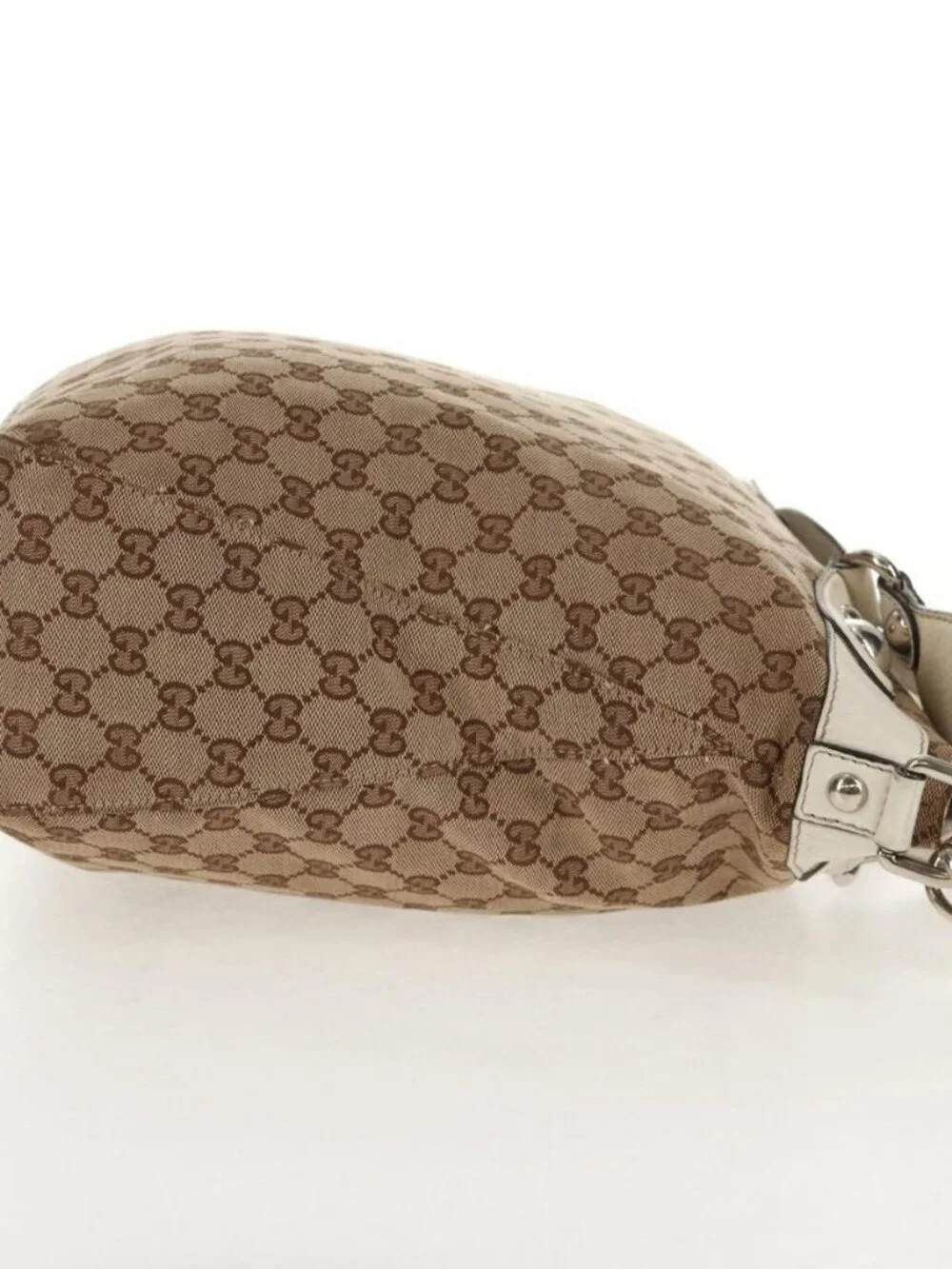 GUCCI GG Canvas Hand Bag 2way Beige White Auth ep10950